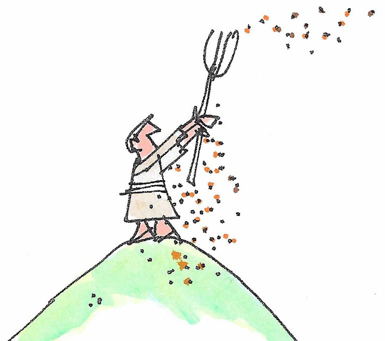 Gideon winnows barley the hard way